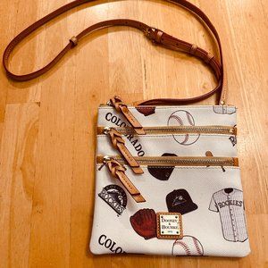 Dooney and Bourke Colorado Rockies Triple Leather Zip Crossbody Bag RARE EUC